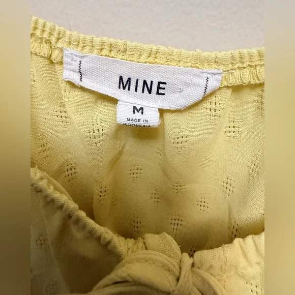 MINE Yellow Ruffle Strap Crop Top - Picture 2 of 5
